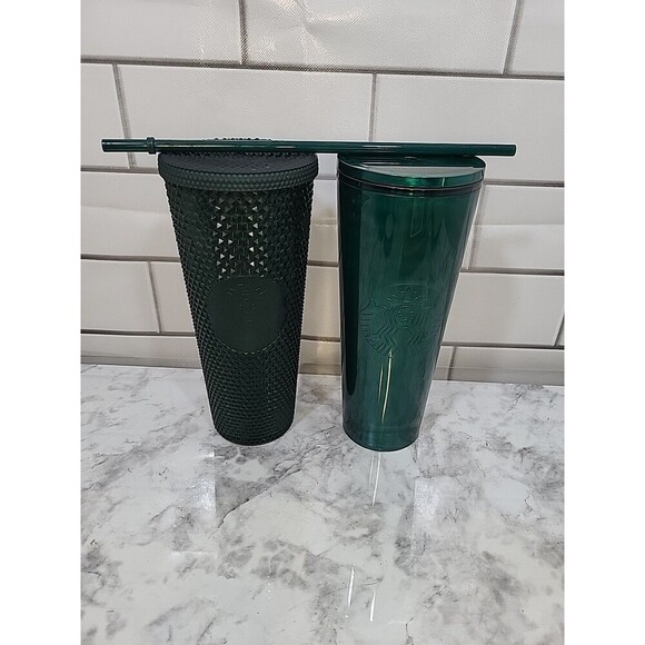Starbucks 24oz Studded &  Metallic Cups Tumblers (2) GREEN *READ - Picture 8 of 8